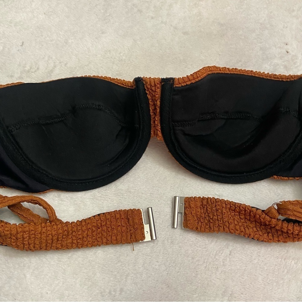 Veronica beard dyer seersucker textured underwire bikini top 28494 - Picture 8 of 16